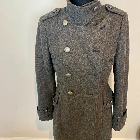 Buffalo David Bitton Jackets & Blazers - Buffalo David Bitton Military style Grey Peacoat Size M